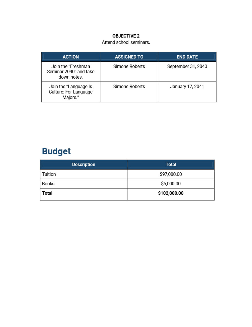 Free Free Sample 4-Year Plan Template - Google Docs, Word, Apple Pages ...