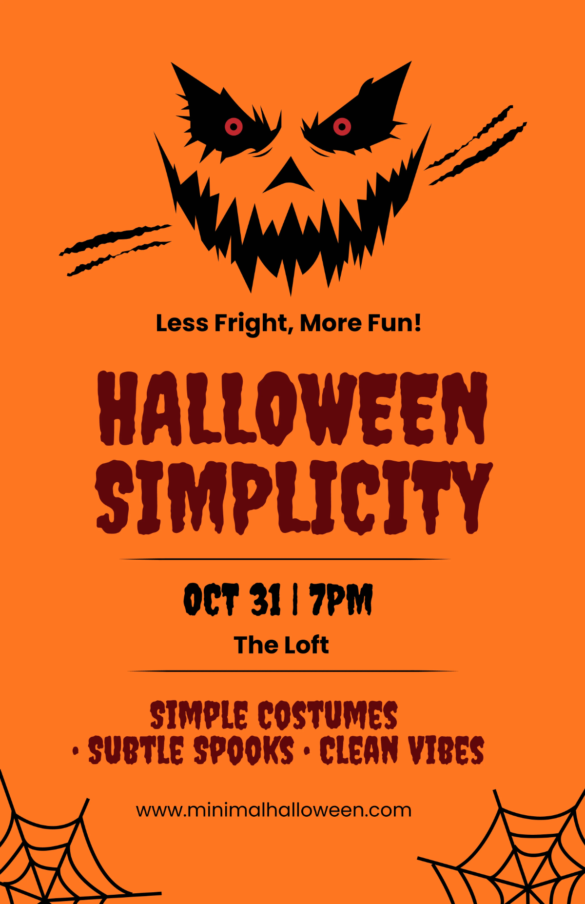 Free Minimalist Halloween Poster Template to Edit Online