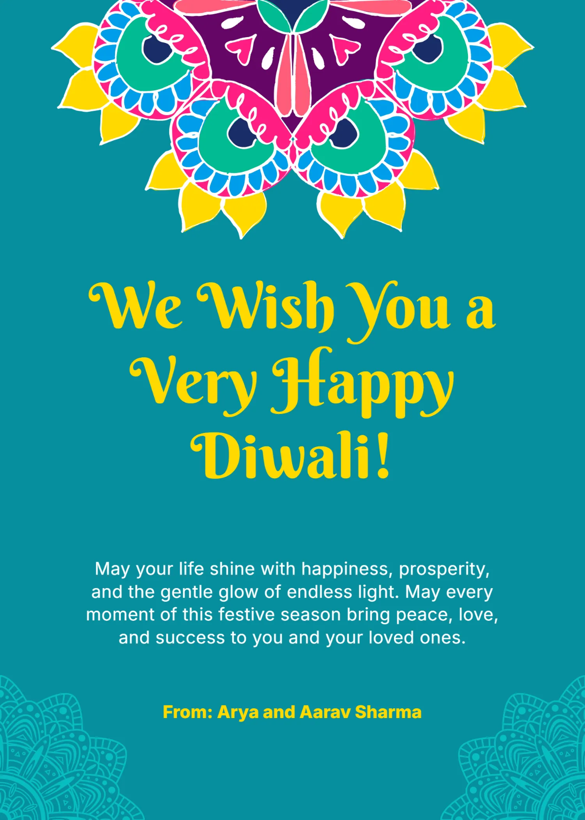 Free Hindi Happy Diwali Wishes Template to Edit Online