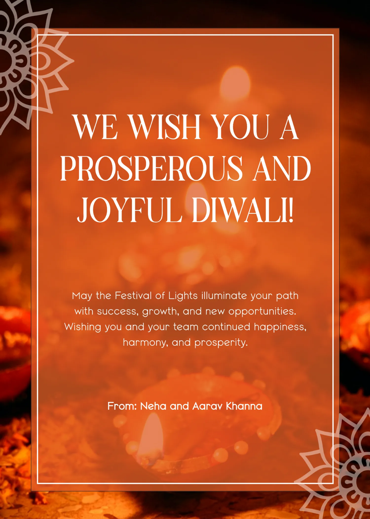 Free Modern Happy Diwali Wishes Template to Edit Online