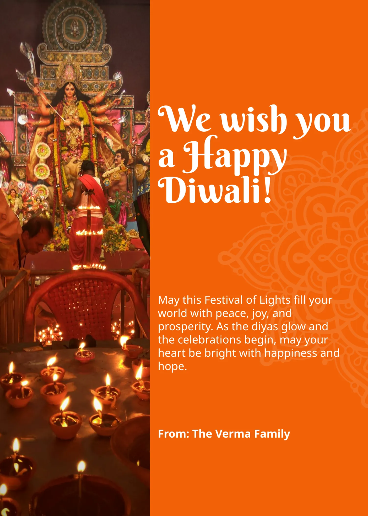 Free Printable Happy Diwali Wishes Template to Edit Online