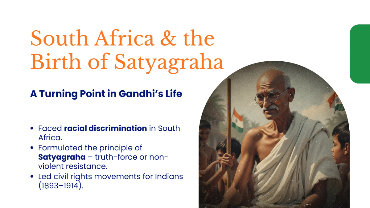 Free Gandhi Jayanti Freedom Movement Presentation Template to Edit Online