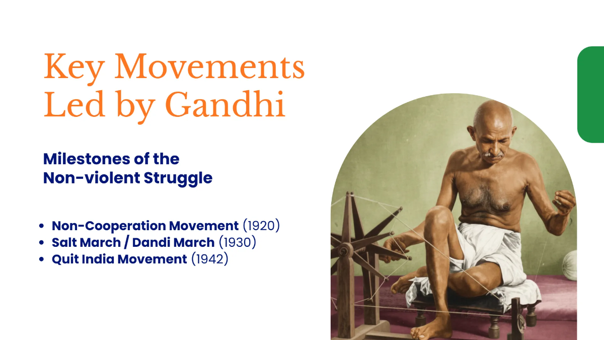 Free Gandhi Jayanti Freedom Movement Presentation Template to Edit Online