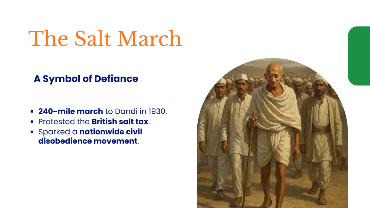 Free Gandhi Jayanti Freedom Movement Presentation Template to Edit Online