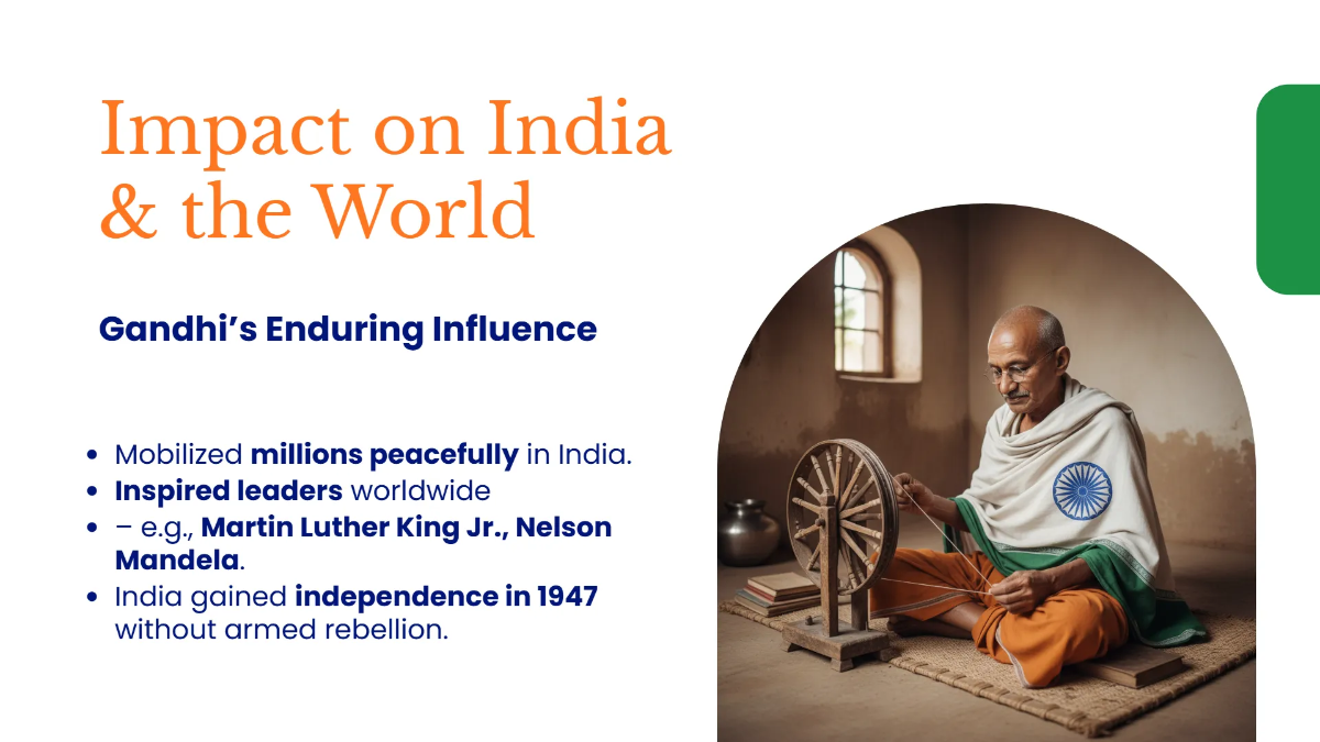 Free Gandhi Jayanti Freedom Movement Presentation Template to Edit Online