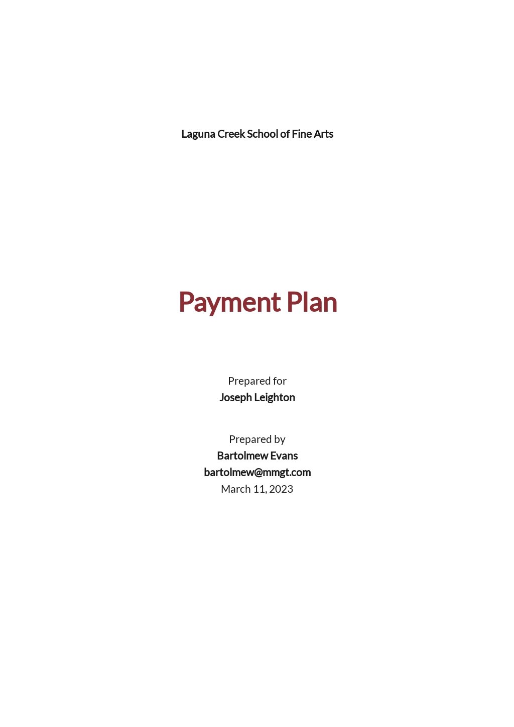 30 60 90 Payment Plan Template Free PDF Google Docs Word Apple