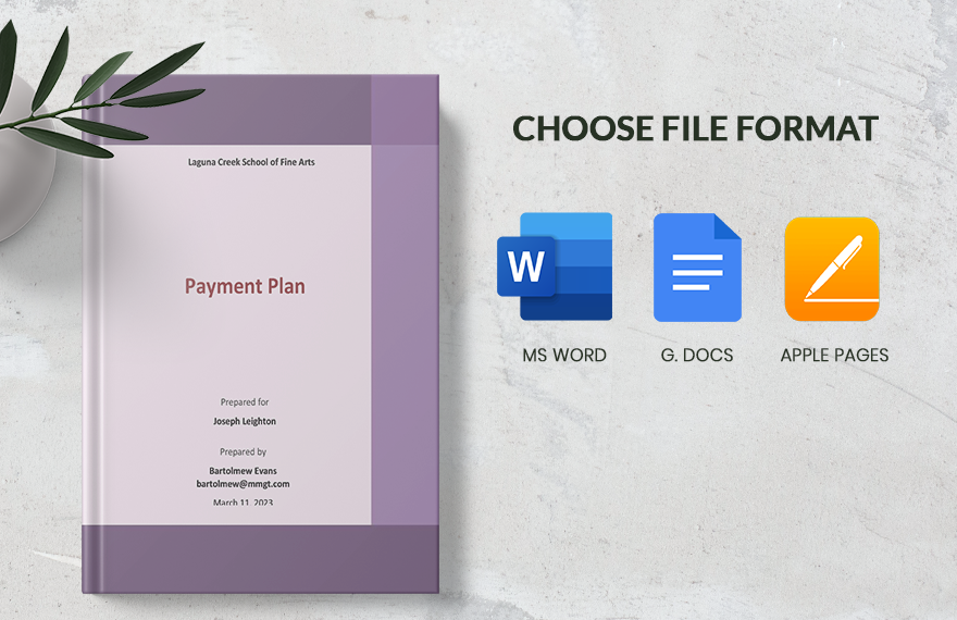 Simple Payment Plan Template