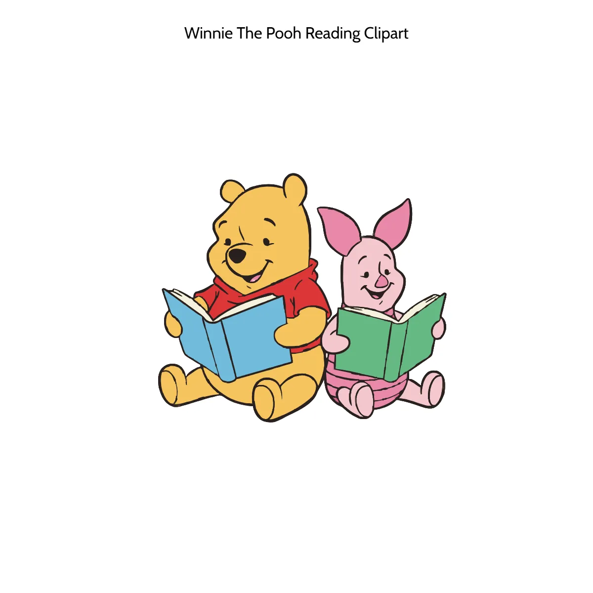 Free Winnie The Pooh Reading Vector Clipart (PNG, SVG) to Edit Online