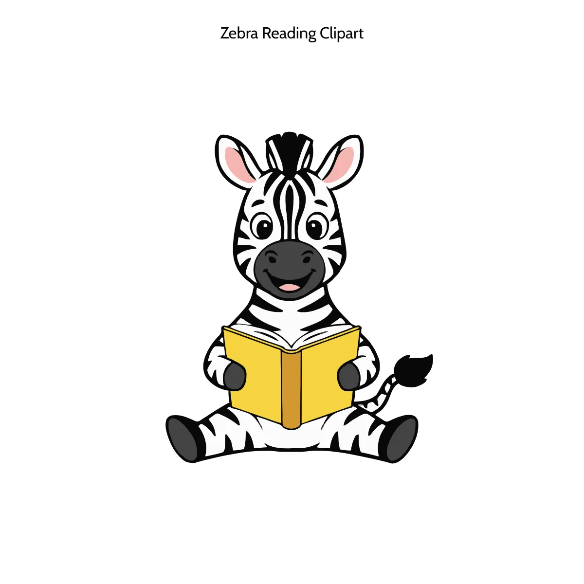 Free Zebra Reading Vector Clipart (PNG, SVG) to Edit Online