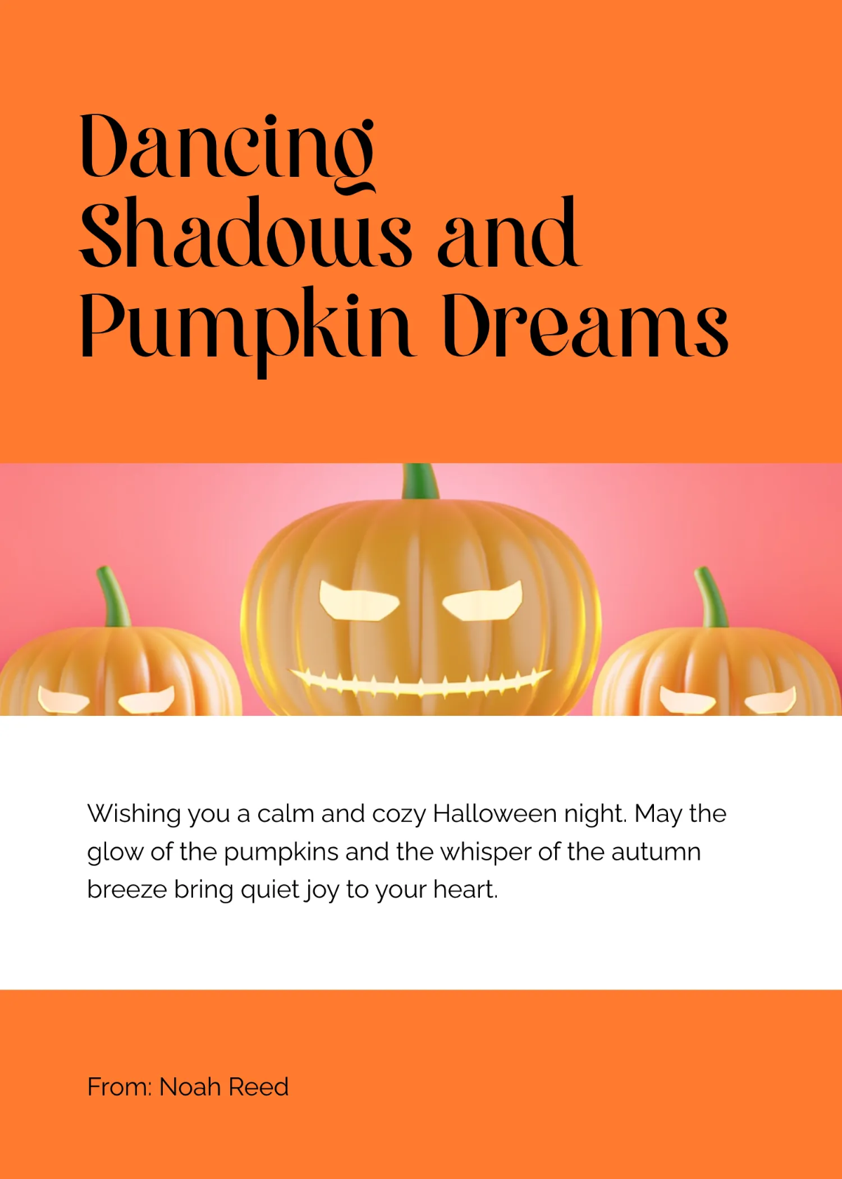 Free Minimalist Halloween Wishes Template to Edit Online