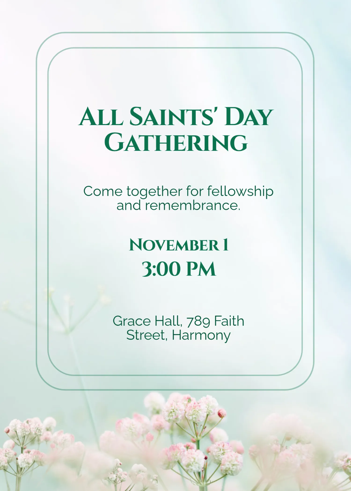Free All Saints' Day Gathering Invitation Template to Edit Online