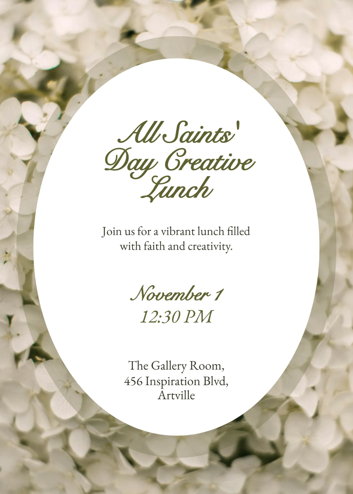 Free Creative All Saints' Day Lunch Invitation Template to Edit Online