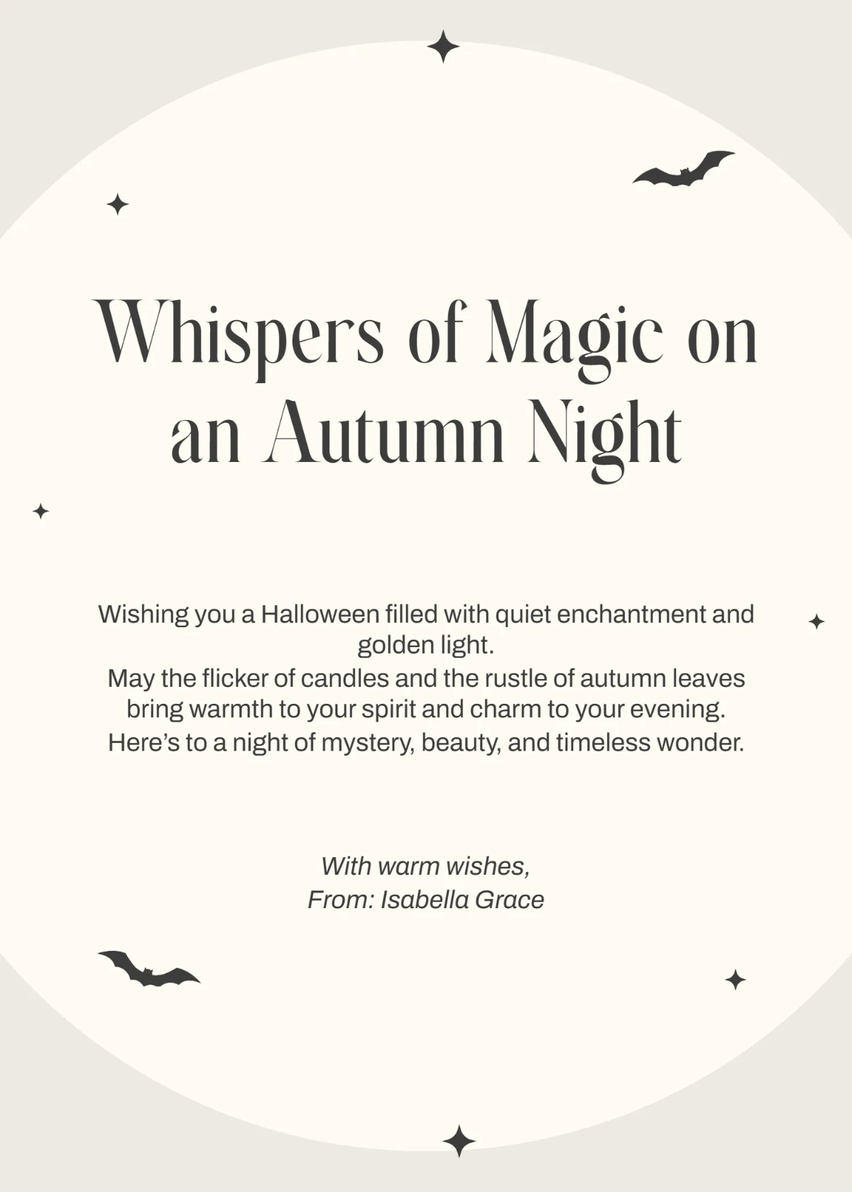 Free Elegant Halloween Wishes Template to Edit Online