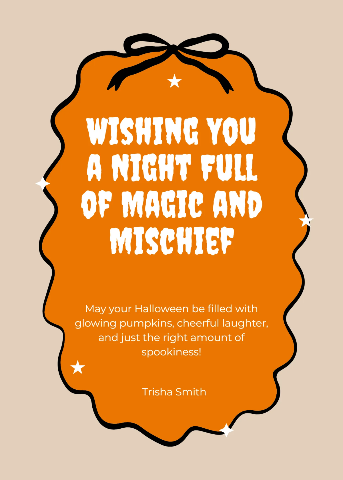 Free Editable Halloween Wishes Template to Edit Online