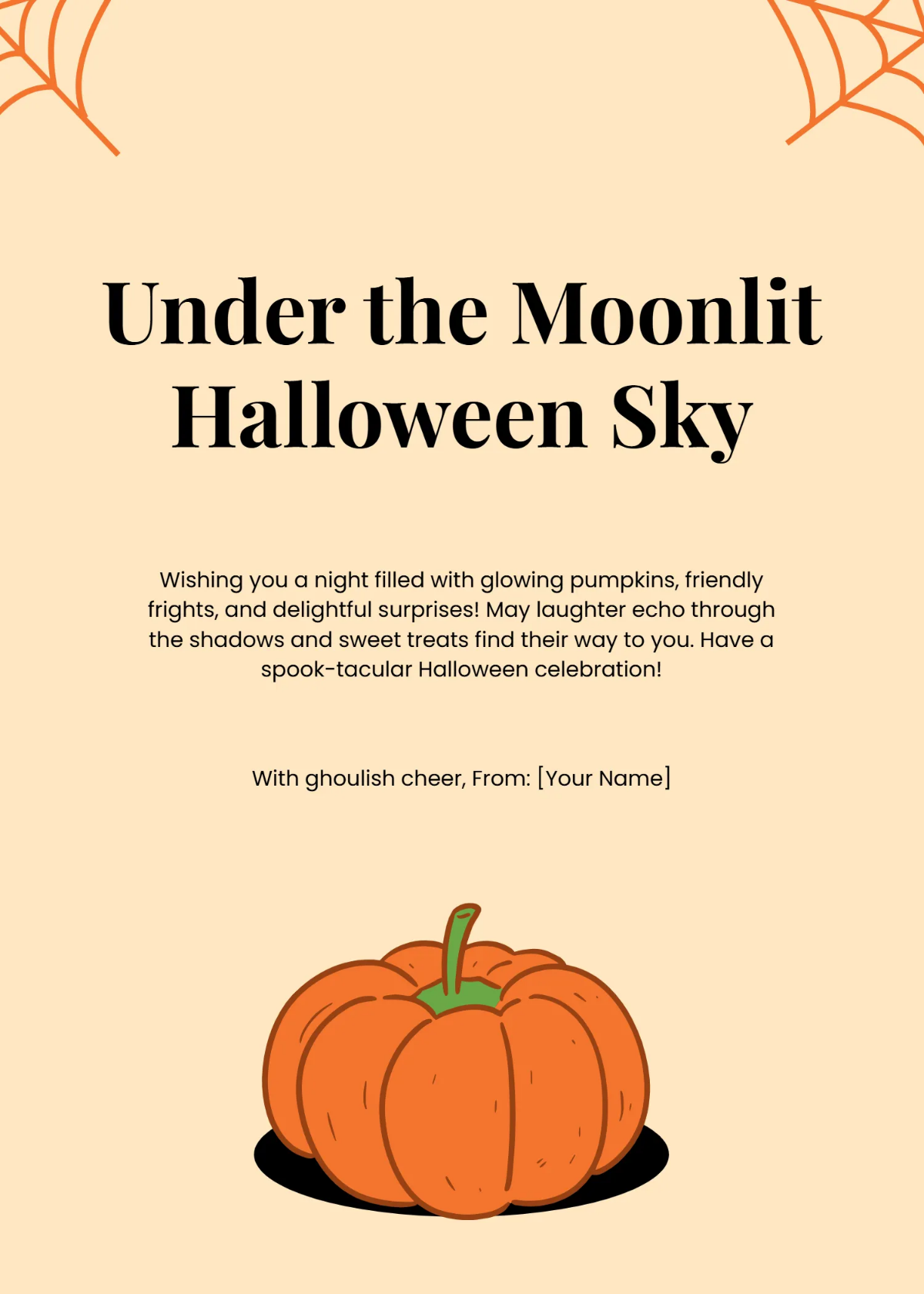 Free Halloween Wishes Layout Template to Edit Online