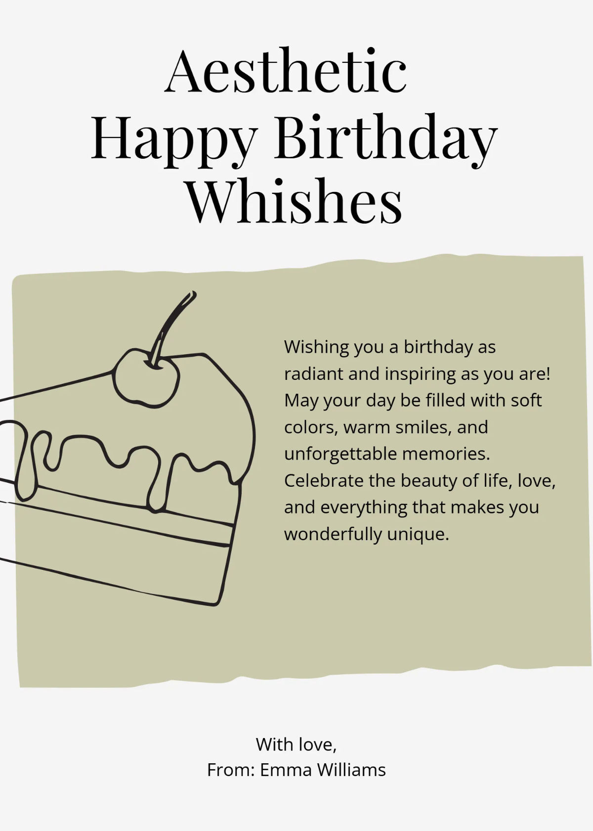 Free Aesthetic Happy Birthday Wishes Template to Edit Online