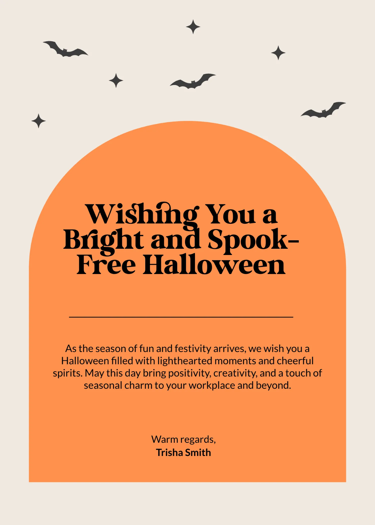Free Professional Halloween Wishes Template to Edit Online