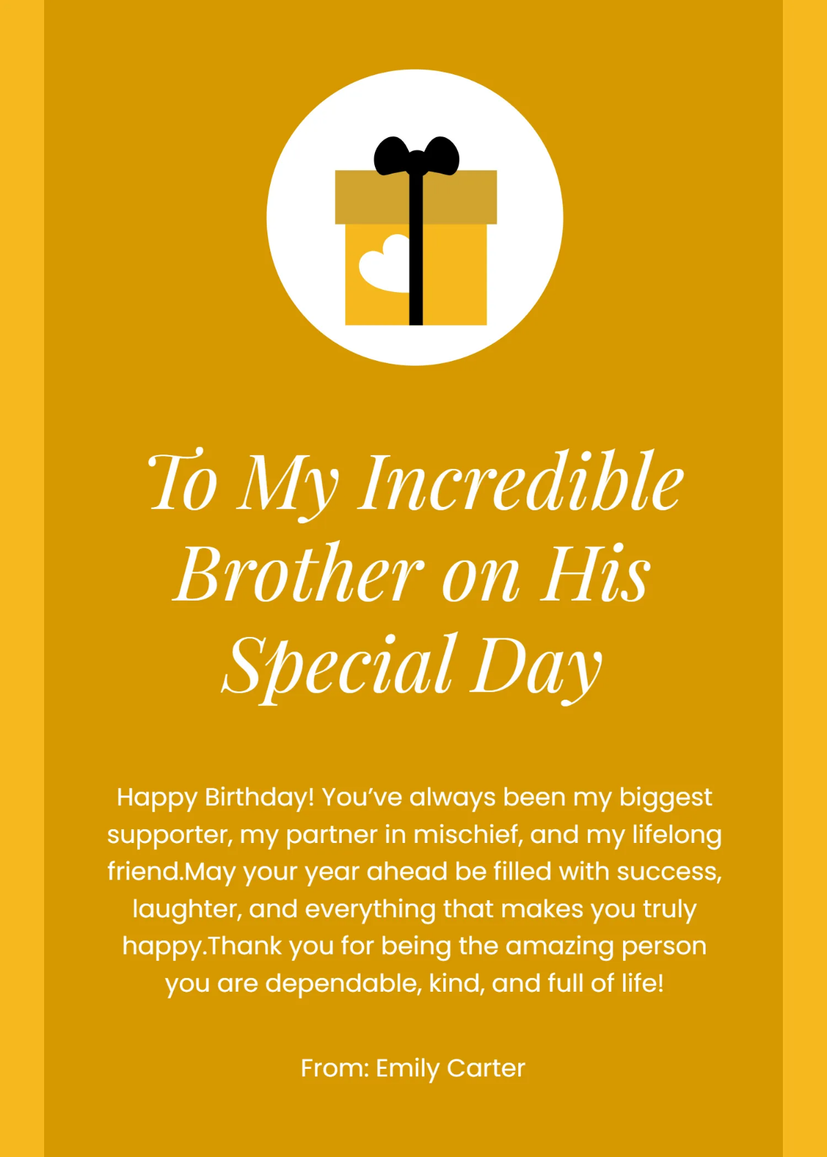 Free Happy Birthday Wishes for Brother Template to Edit Online