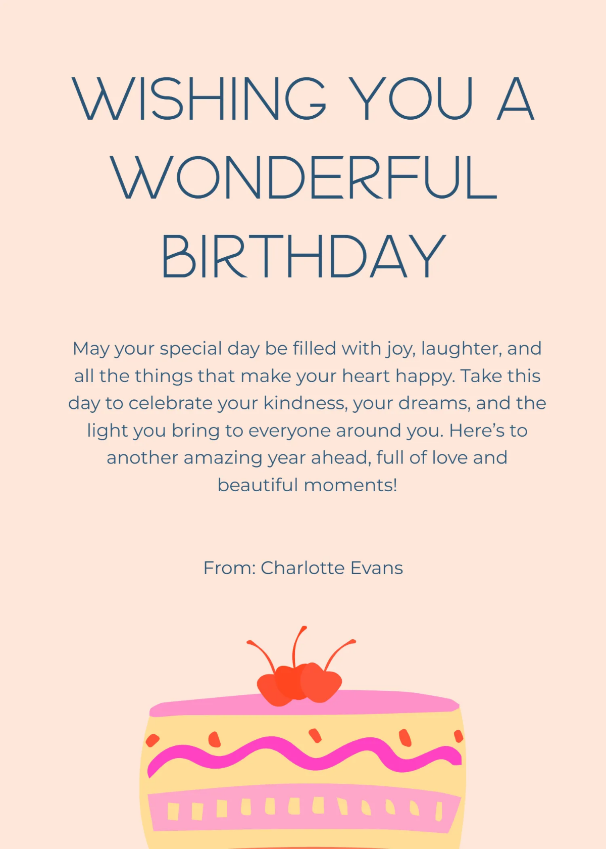 Printable Happy Birthday Wishes Template