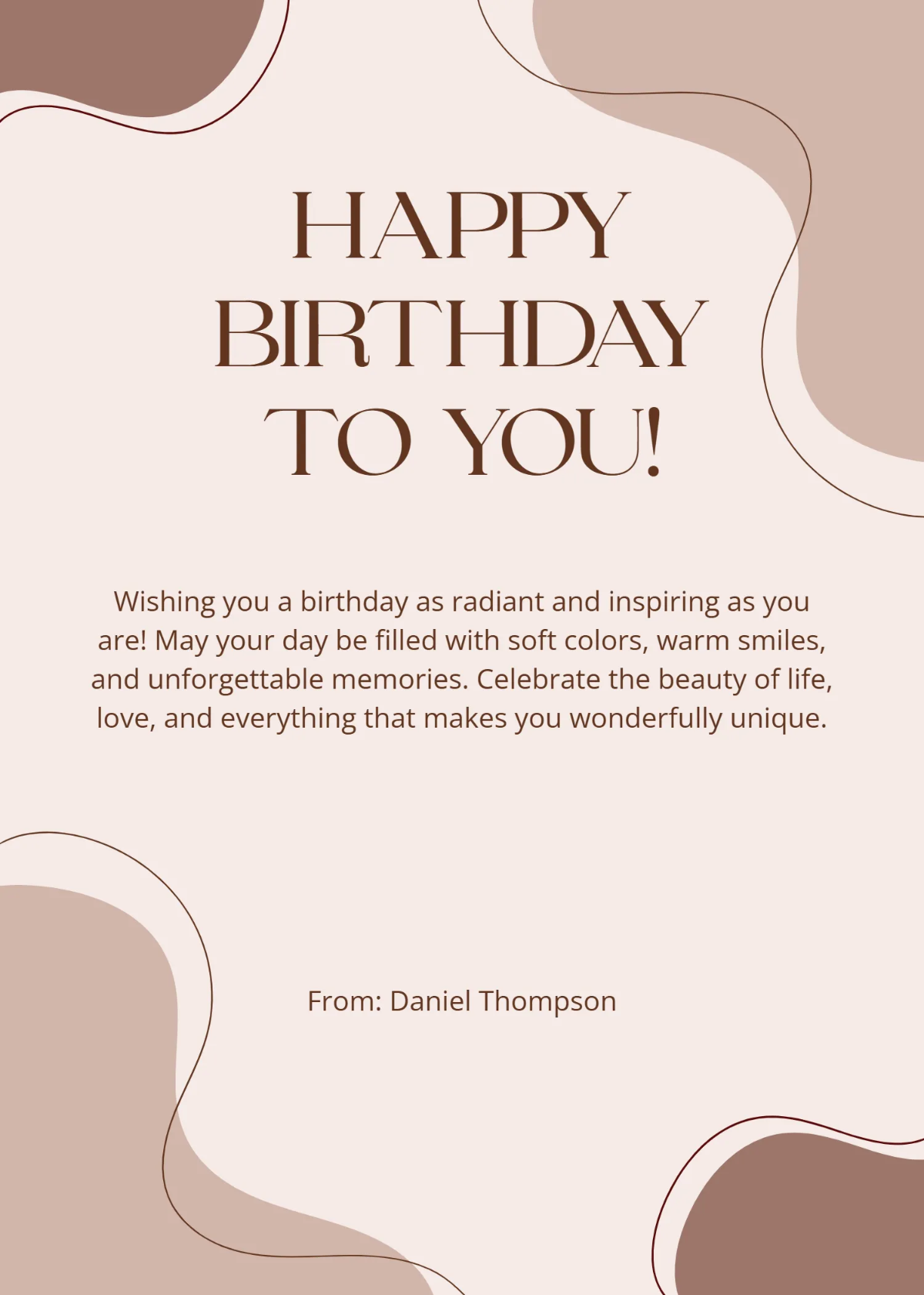 Free Happy Birthday Wishes Design Template to Edit Online