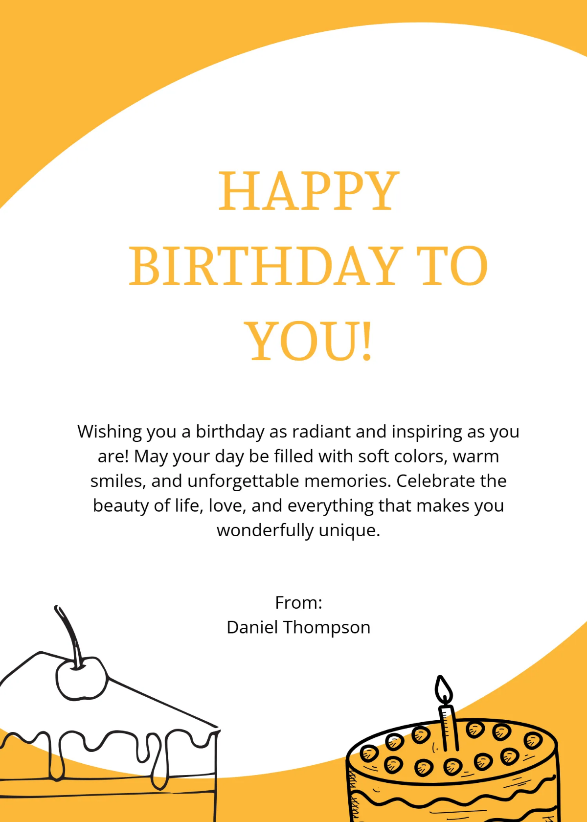 Editable Happy Birthday Wishes Template