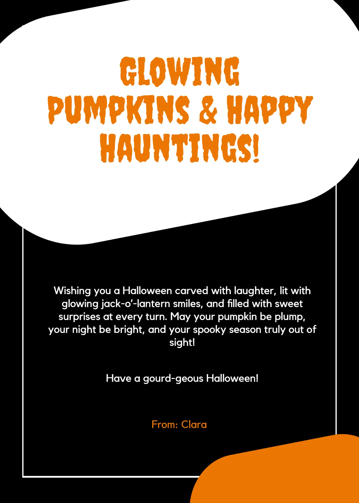 Free Halloween Pumpkin Wishes Template to Edit Online