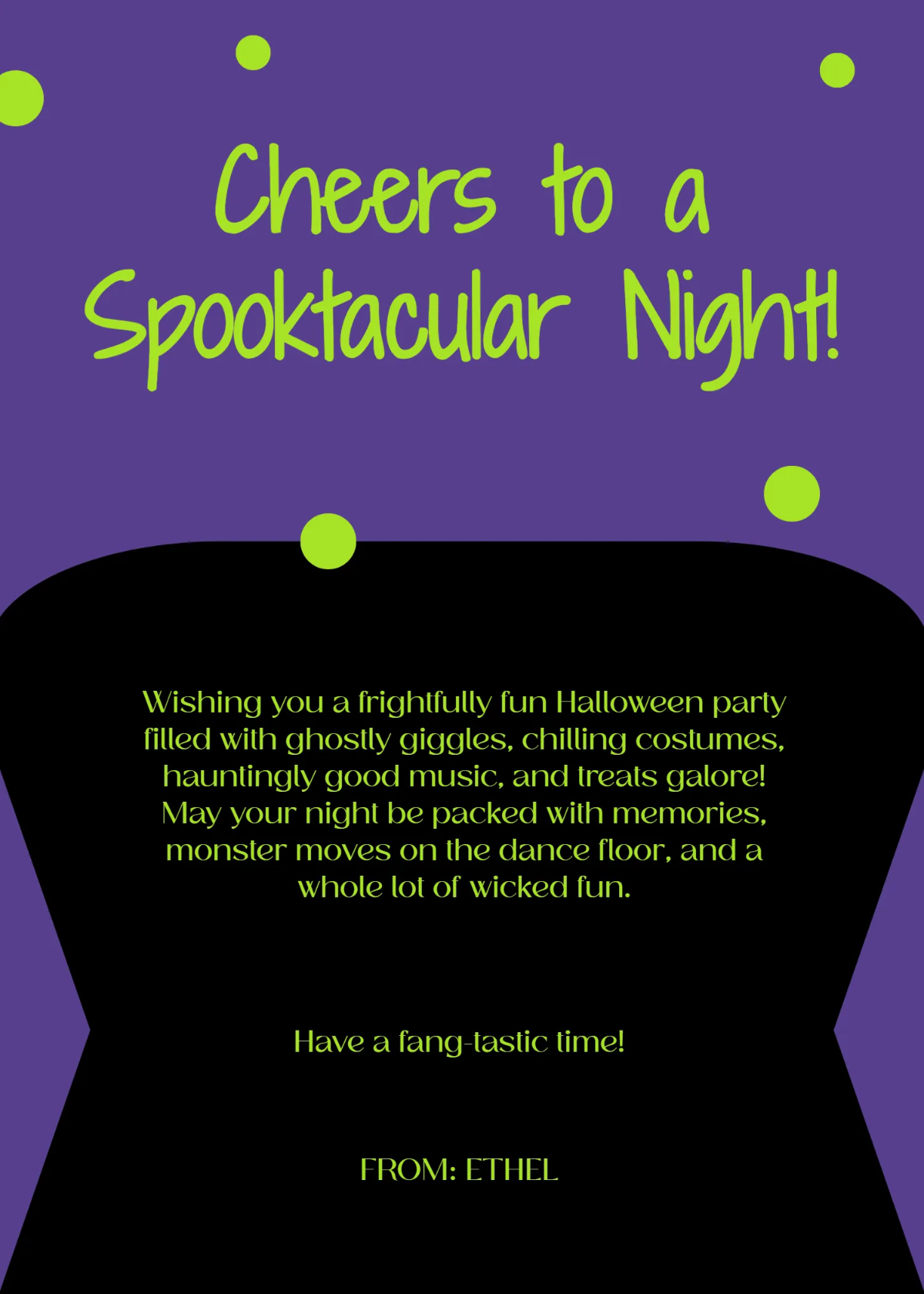 Free Halloween Party Wishes Template to Edit Online