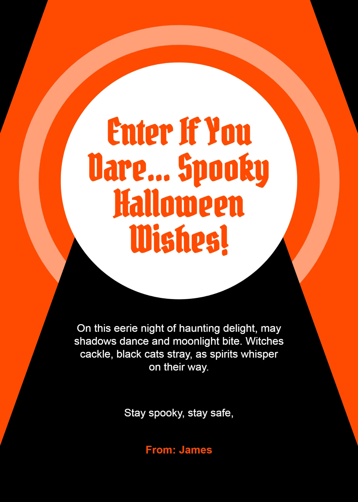Free Spooky Halloween Wishes Template to Edit Online