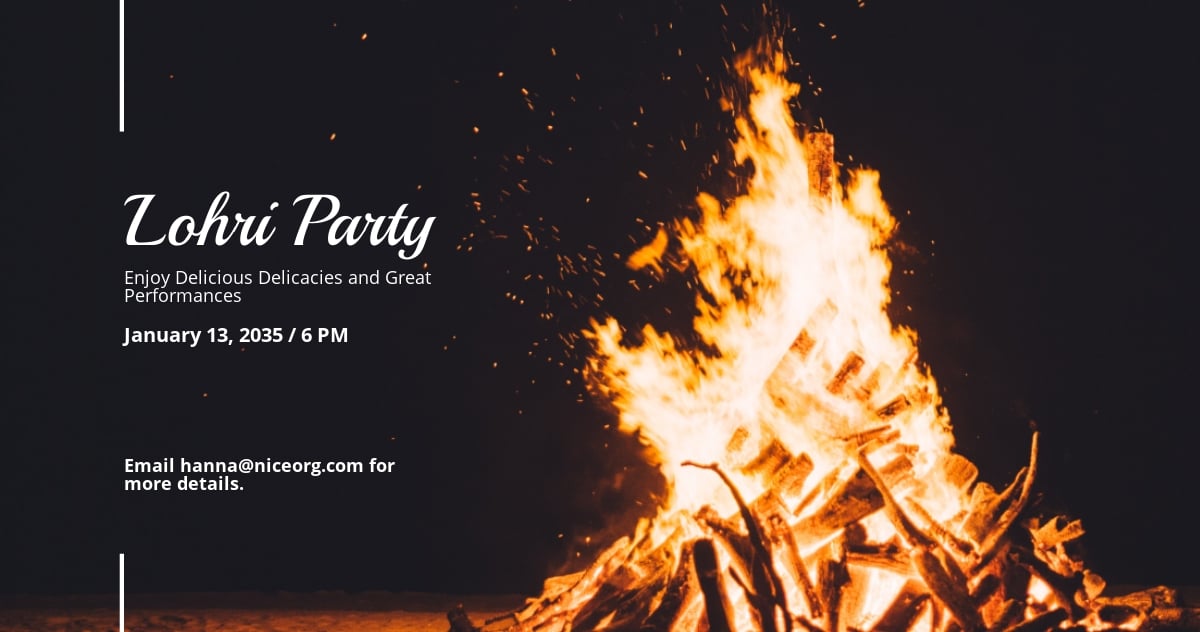 Free Lohri Party Facebook Post Template
