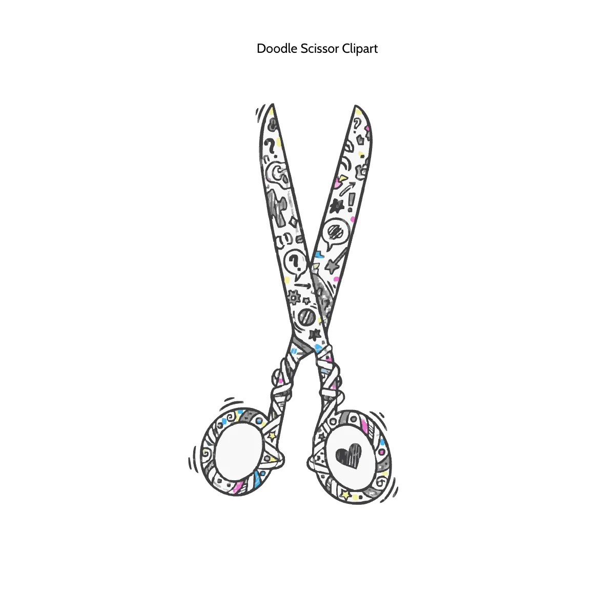 Free Doodle Scissor Clipart Template to Edit Online
