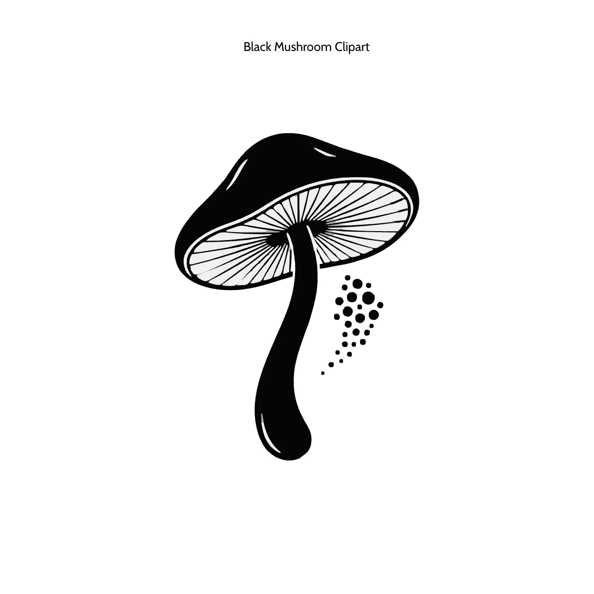 Free Black Mushroom Clipart Template to Edit Online
