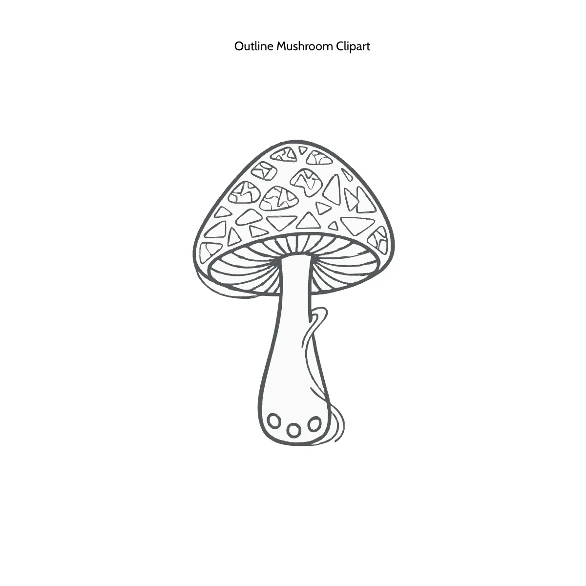 Free Outline Mushroom Clipart Template to Edit Online