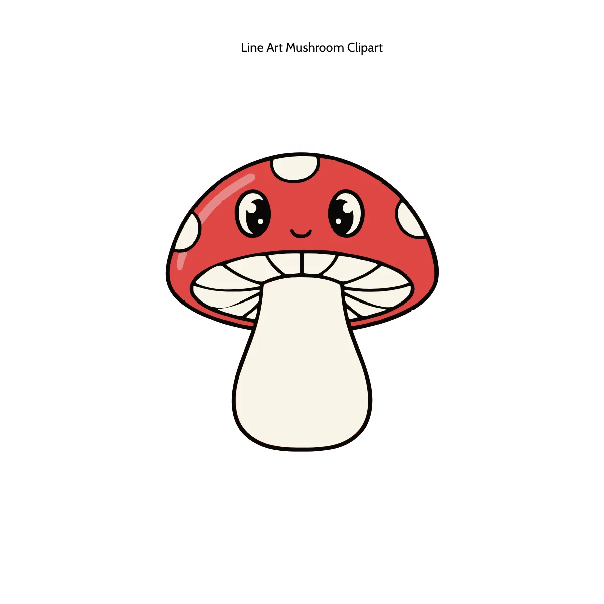 Free Line Art Mushroom Clipart Template to Edit Online