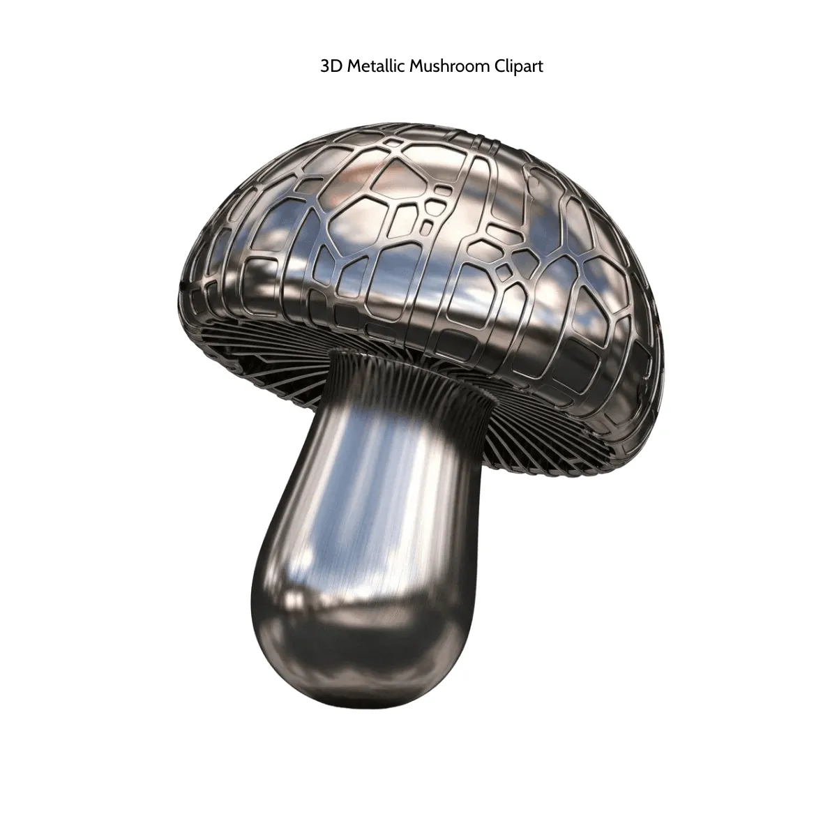 Free 3D Metallic Mushroom Clipart Template to Edit Online