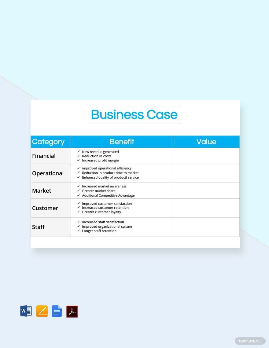 HR Business Case Template Google Docs, Word, Apple Pages