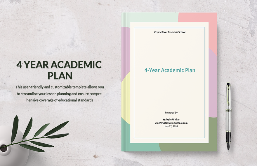 4 Year Academic Plan Template in Word PDF Google Docs Pages