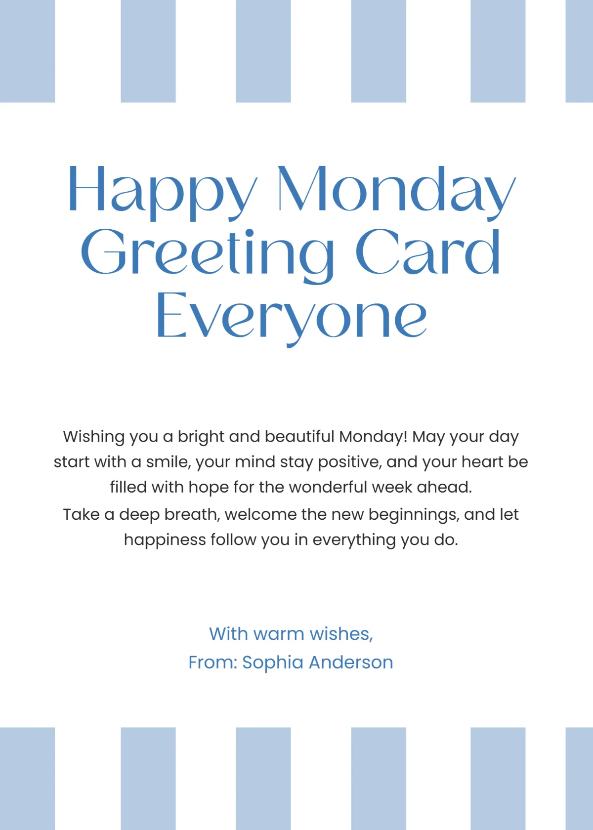 Free Card Happy Monday Wishes Template to Edit Online