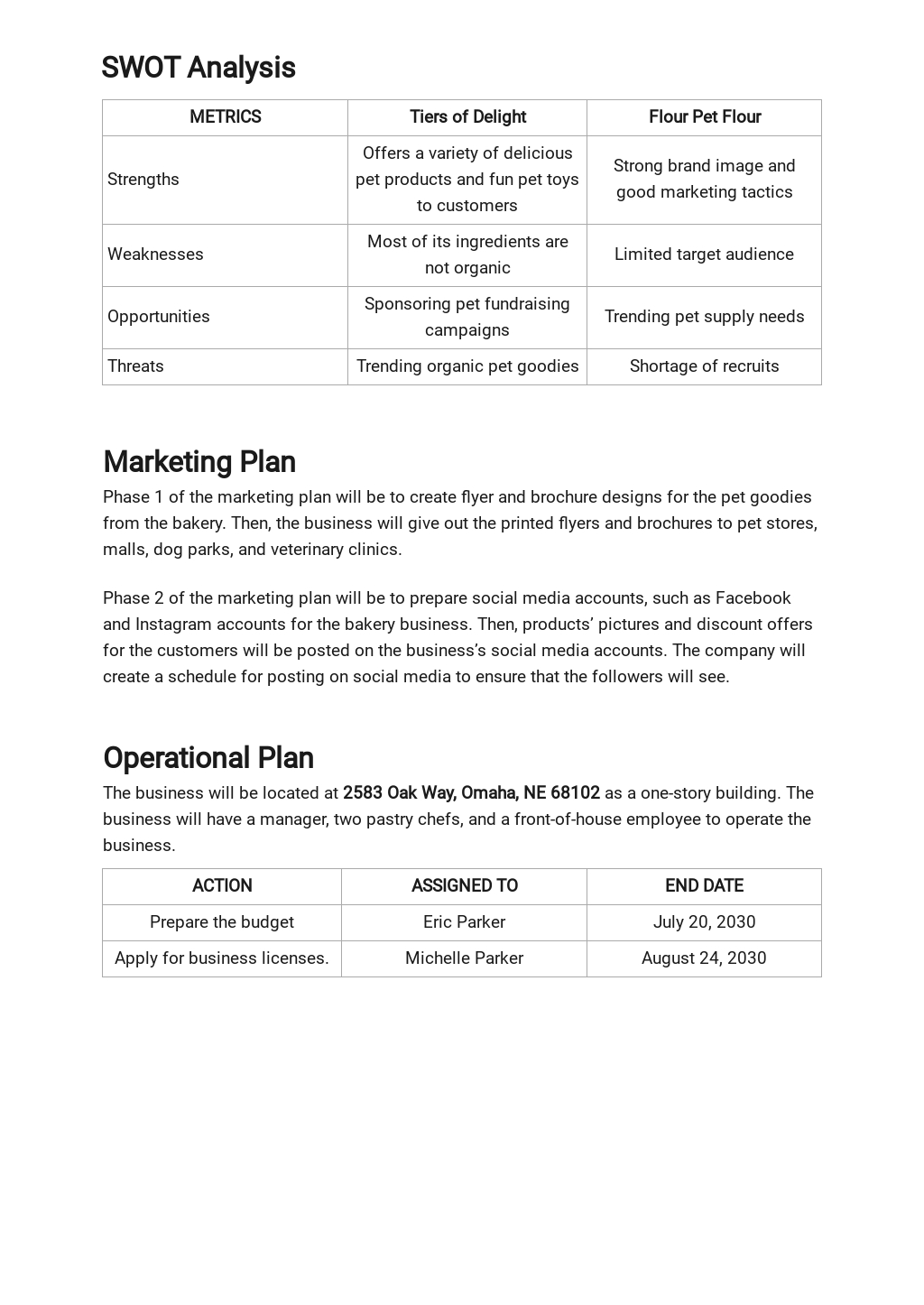 business plan grade 4