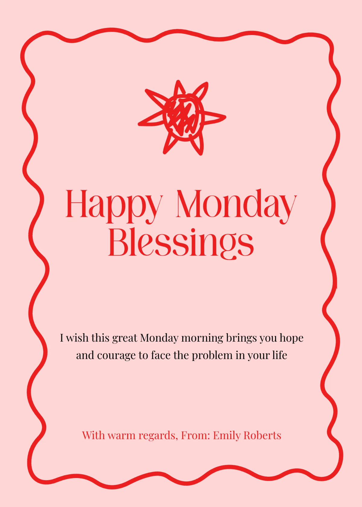 Free Printable Happy Monday Wishes Template to Edit Online
