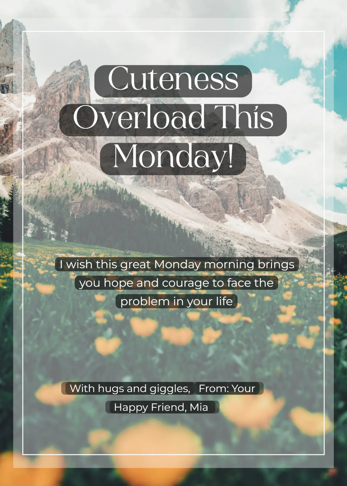 Free Cute Happy Monday Wishes Template to Edit Online