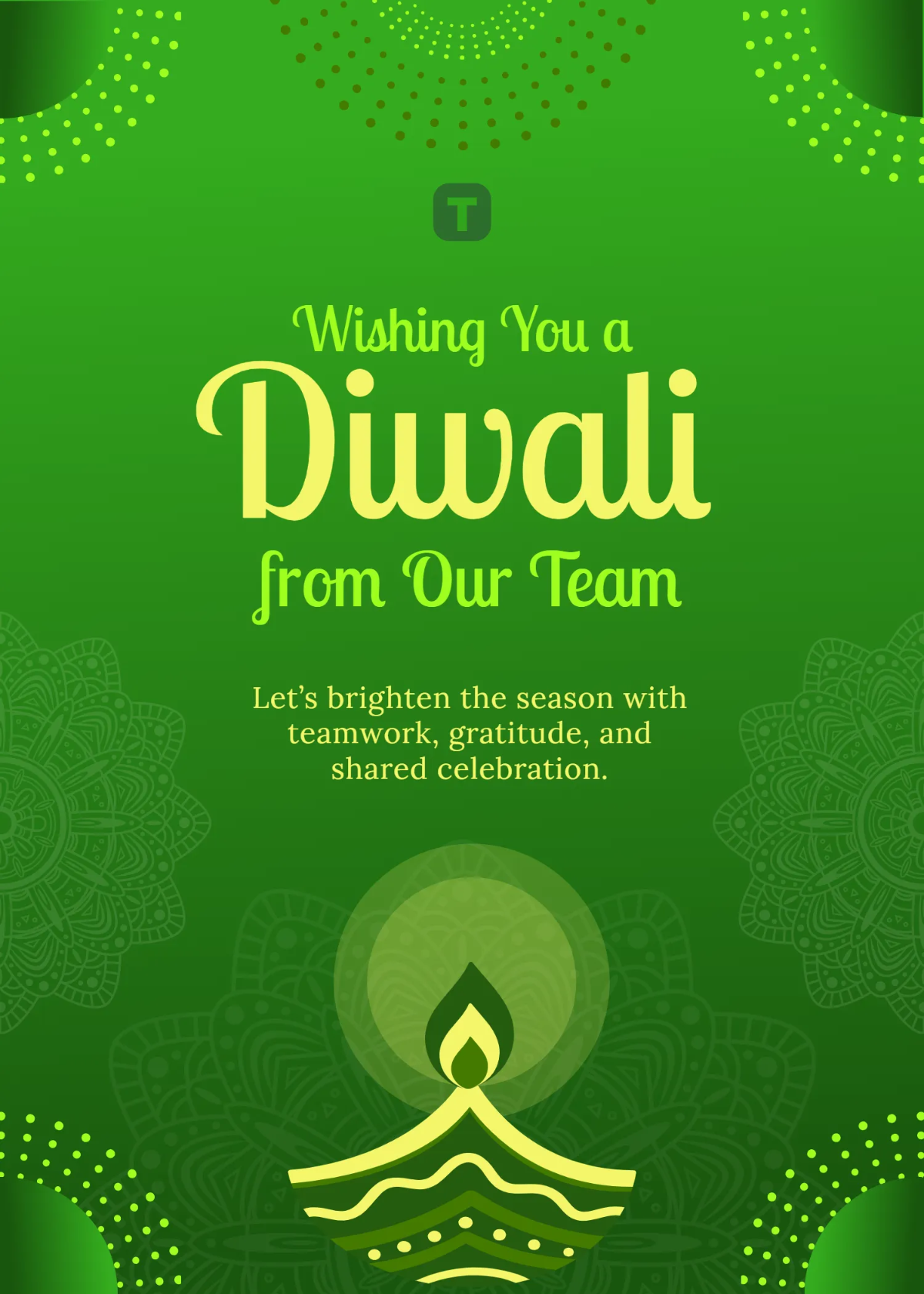 Free Office Diwali Greeting with Logo Template to Edit Online