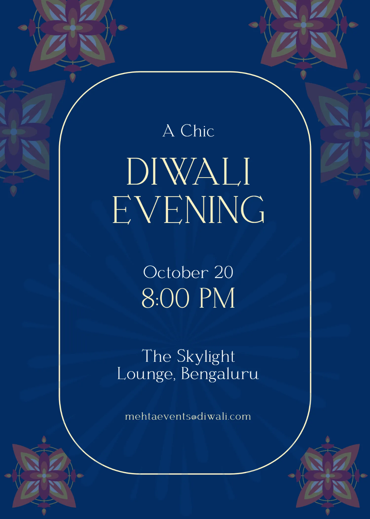 Free Modern Diwali Invitation Template to Edit Online