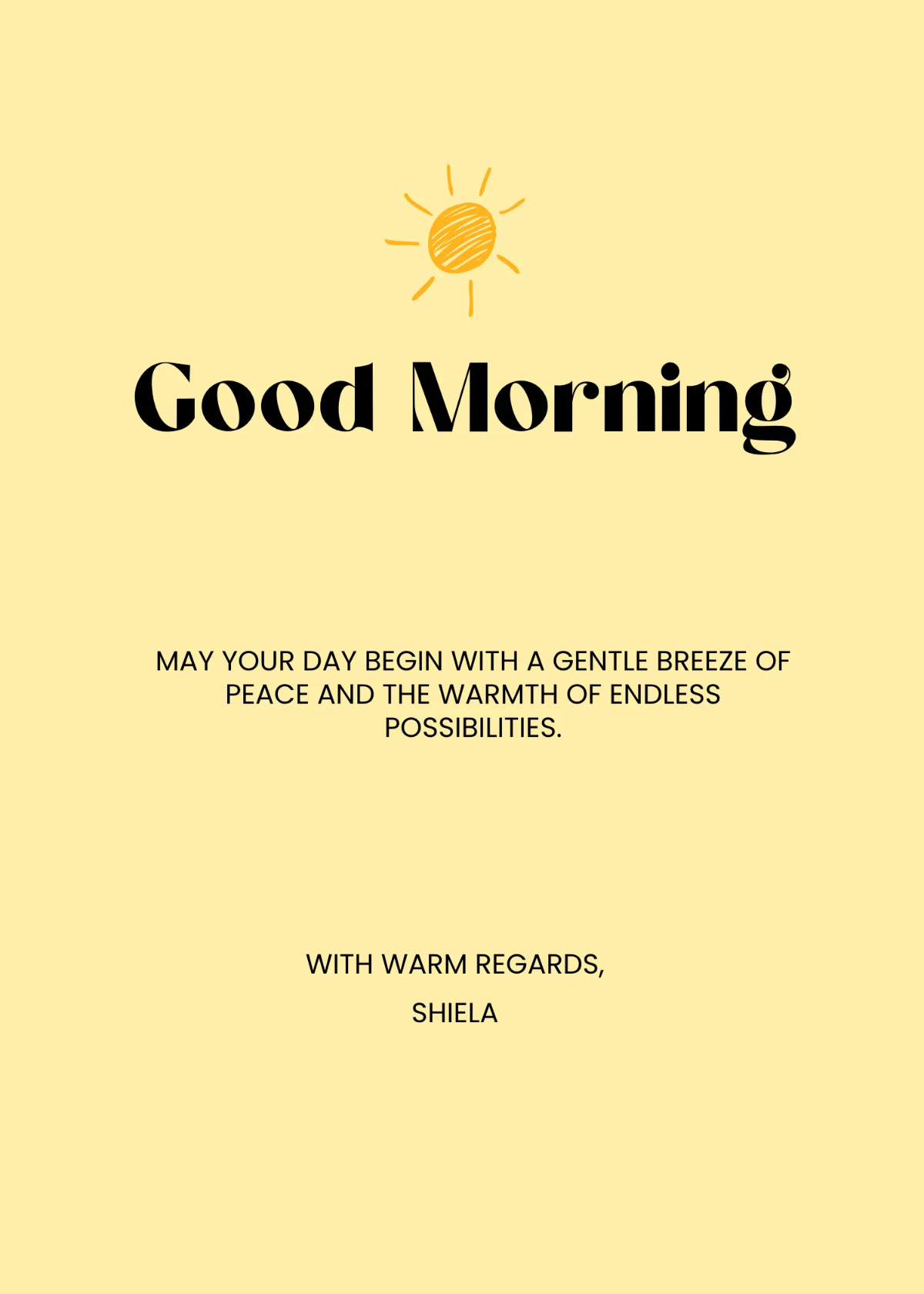Free Elegant Good Morning Wishes Template to Edit Online