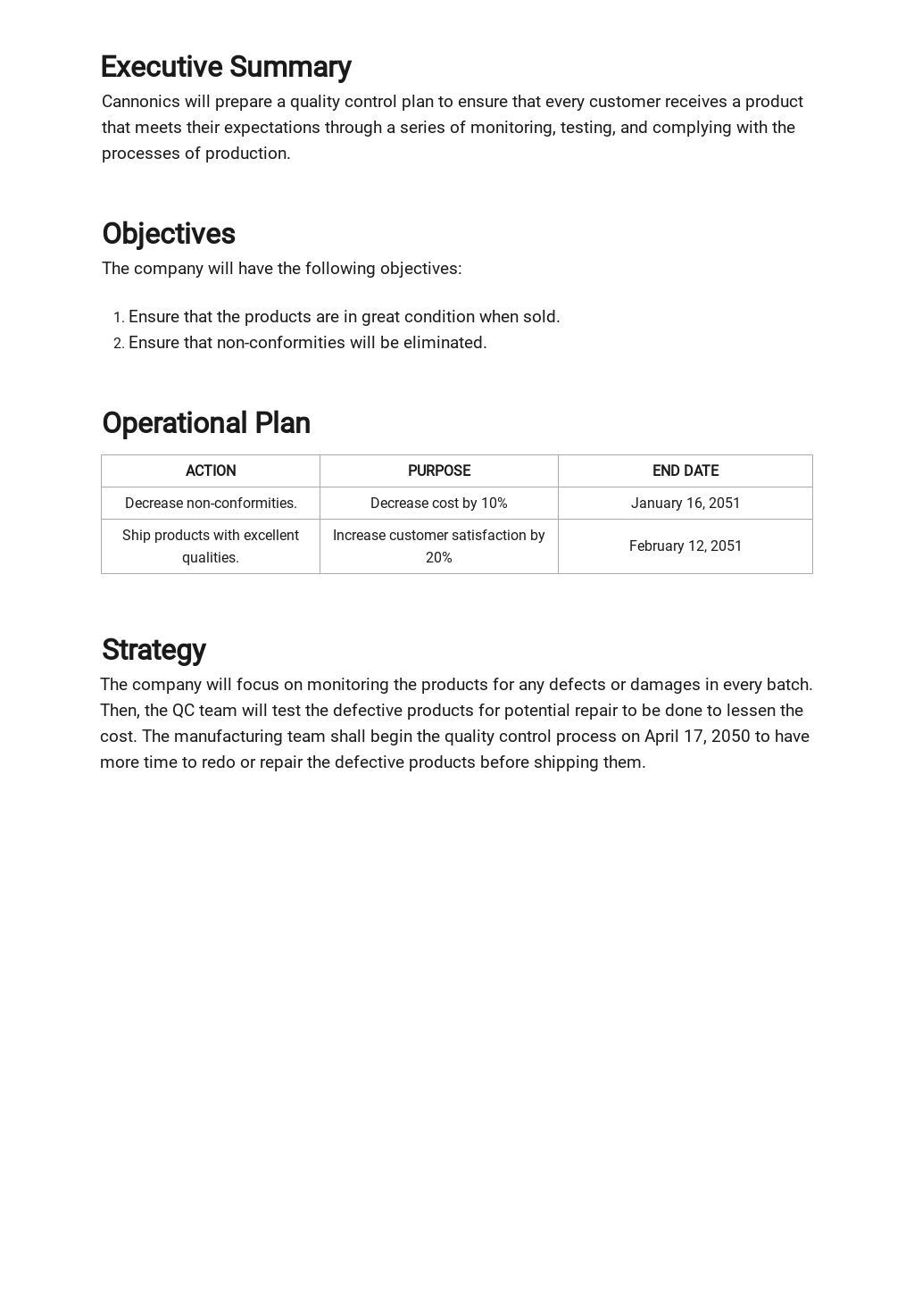 Quality Control Plan - Word, Apple Pages, PDF | Template.net