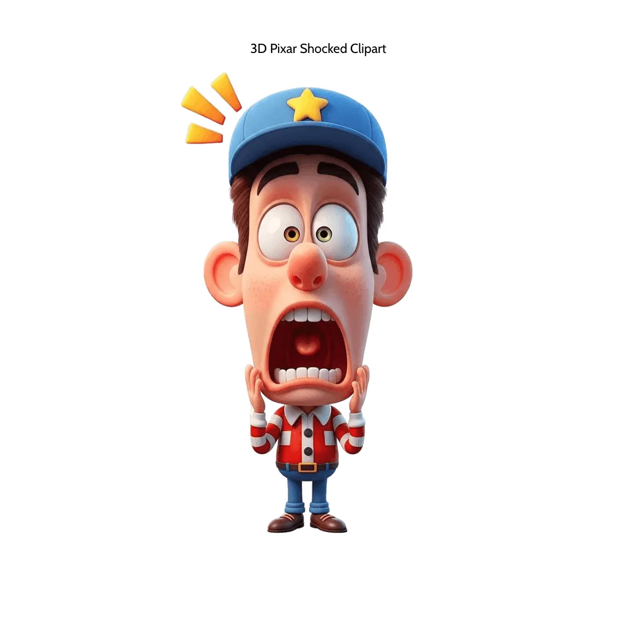 Free 3D Pixar Shocked Clipart Template to Edit Online