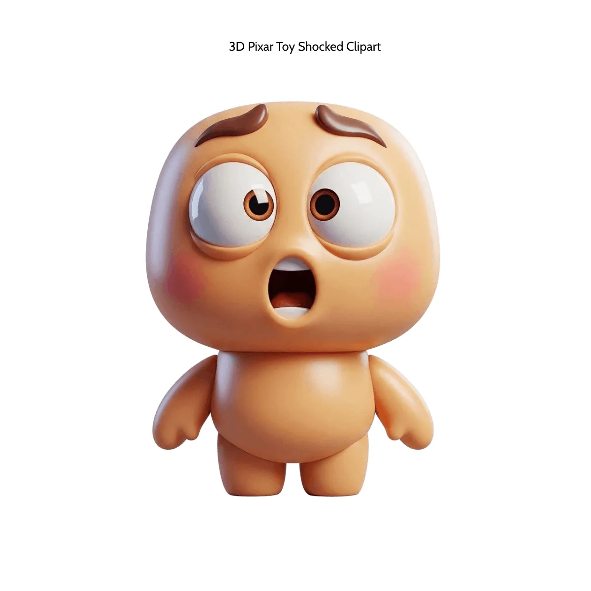 Free 3D Pixar Toy Shocked Clipart Template to Edit Online