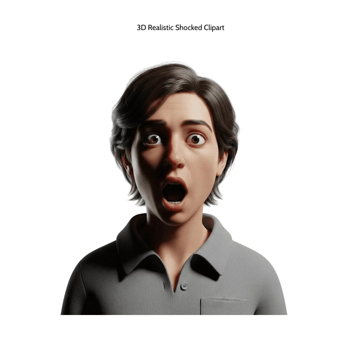 Free 3D Realistic Shocked Clipart Template to Edit Online
