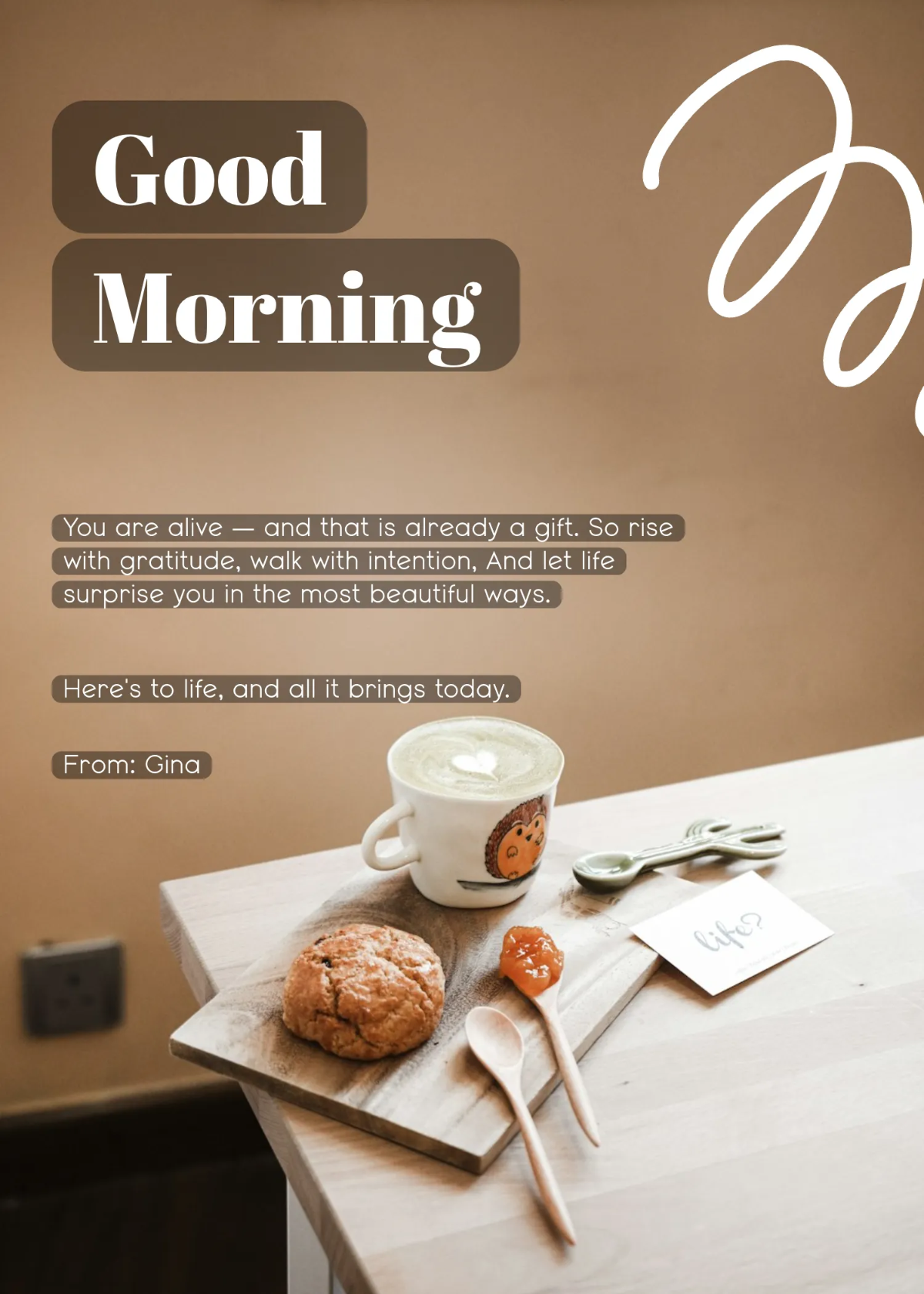 Free Life Good Morning Wishes Template to Edit Online