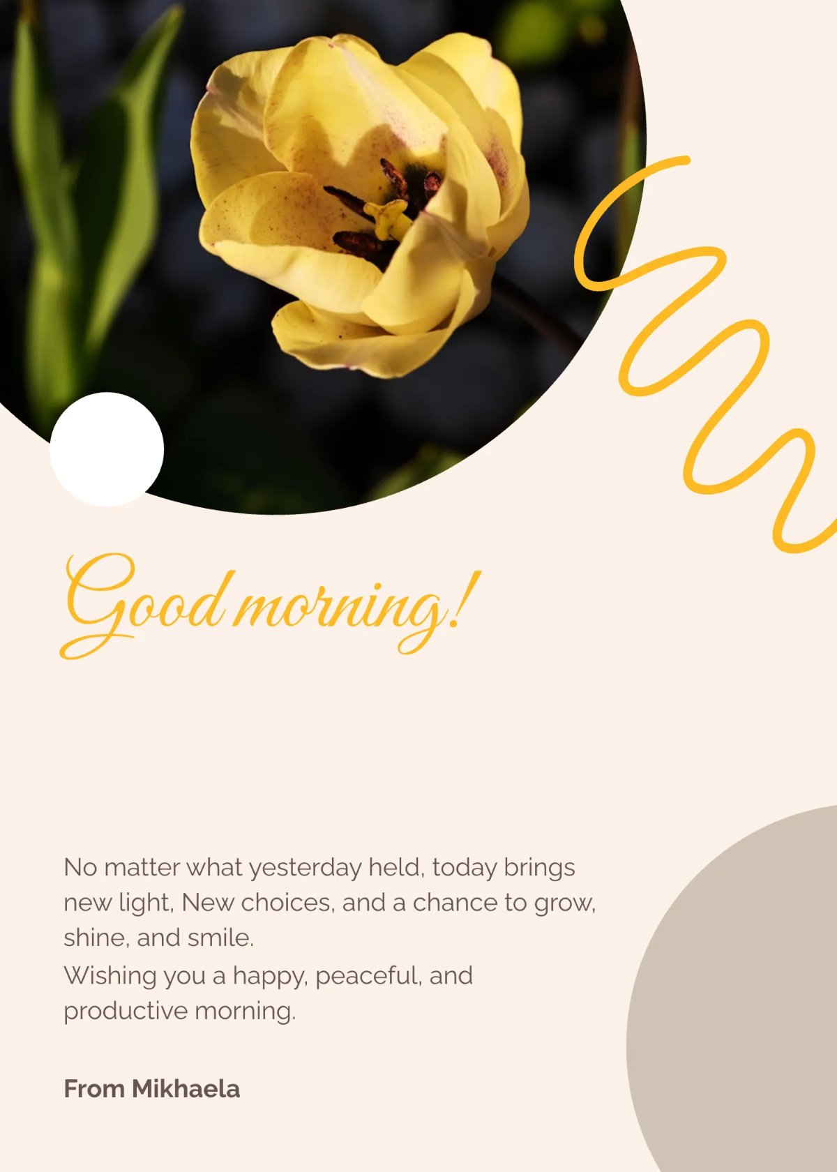Free Positive Good Morning Wishes Template to Edit Online