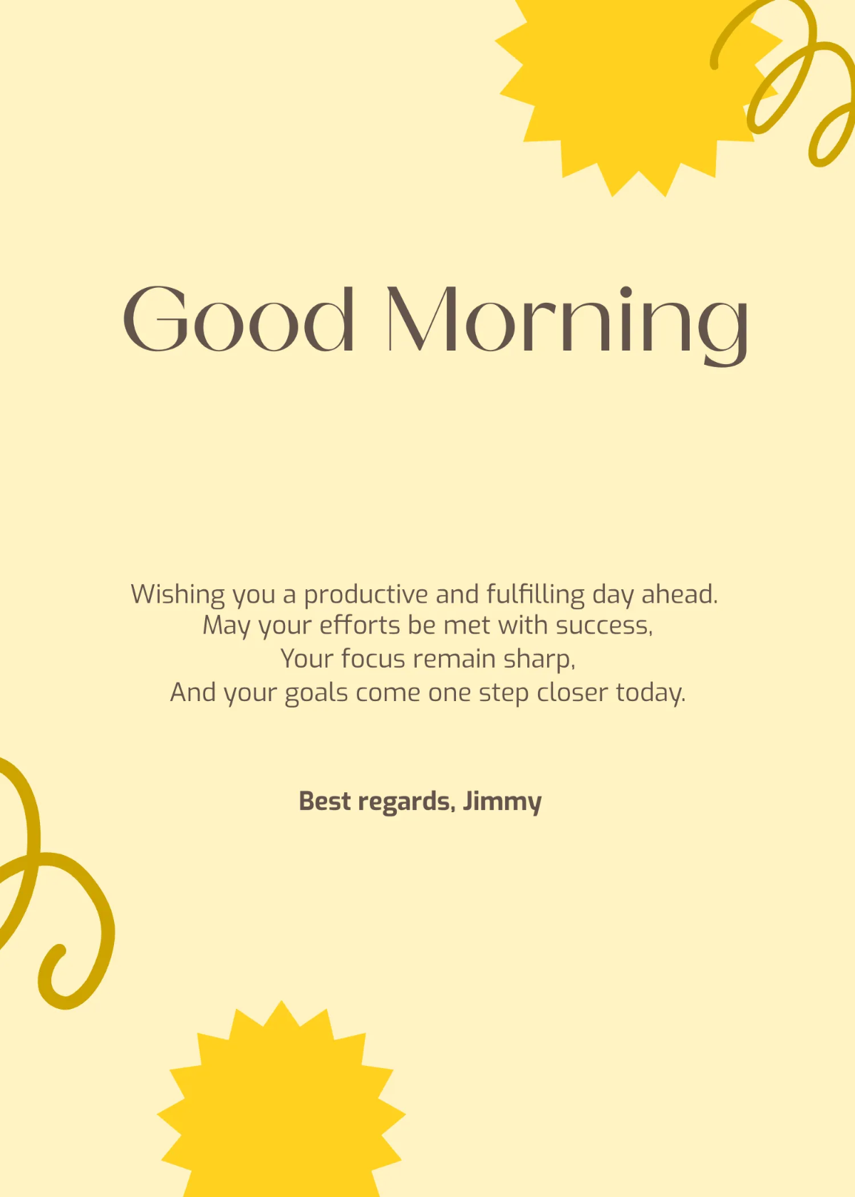 Free Professional Good Morning Wishes Template to Edit Online